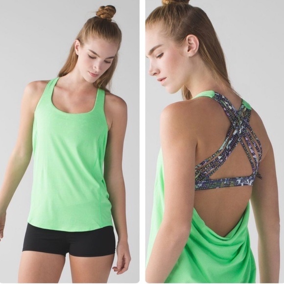 Lime green Lululemon Free to be Wild tank - Picture 1 of 4